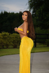 Sunset Views Maxi Skirt Set - Yellow