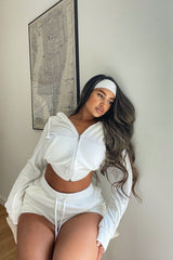 The OG Trendsetter Velour Short Set - White