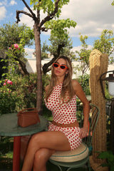 Lexi Polka Dot Skirt Set - Red/combo
