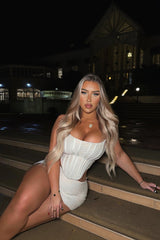 True Textured Skirt Set - Beige