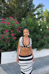What A Vibe Crochet Skirt Set - White/combo