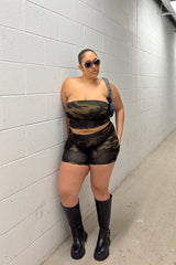 Command Attention Biker Short Set - Camouflage