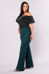 Victoria High Waisted Dress Pants - Hunter Green