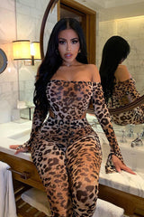 Feline Sexy Matching Set - Brown/combo