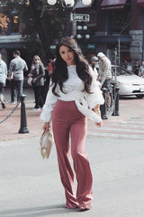 Victoria High Waisted Dress Pants - Mauve